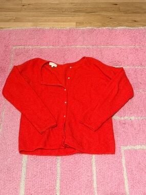 Red sezane 100% wool Women’s Button-Front Sweater Cardigan